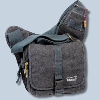 Kalahari KIKAO K-51 Fototasche Canvas schwarz - Tasche für die Spiegelreflexkamera Systemkamera Evilkamera K51b