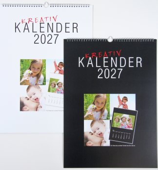 Preview: Bastelkalender DIN A3 schwarz weiß für Fotos 20x30 und 30x30 cm
