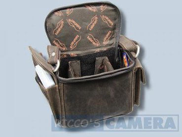 Preview: Kalahari KAAMA L-12 Robuste Fototasche Ledertasche für Kompakt- und Systemkameras aus braunem Büffelleder Büffelledertasche KL12