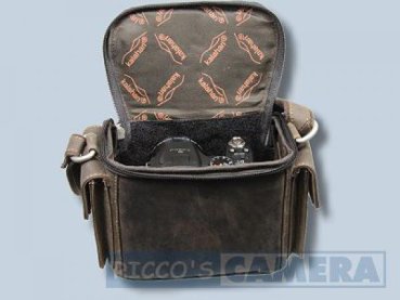 Kalahari KAAMA L-12 Robuste Fototasche Ledertasche für Kompakt- und Systemkameras aus braunem Büffelleder Büffelledertasche KL12
