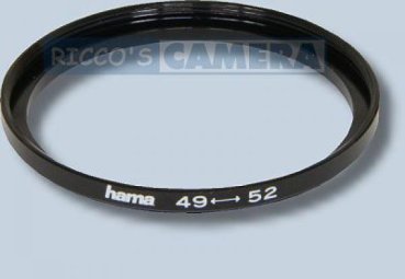 Filteradapter 49 - 52 mm ( Objektiv 49mm / Filter 52mm ) - Step Up Ring Anschlussring Adapterring  Hama 14952