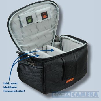 Preview: Dörr YUMA Systemtasche 1 schwarz/silber Kameratasche mit Regenschutzhülle Fototasche für Systemkameras Evilkameras Bridgekameras