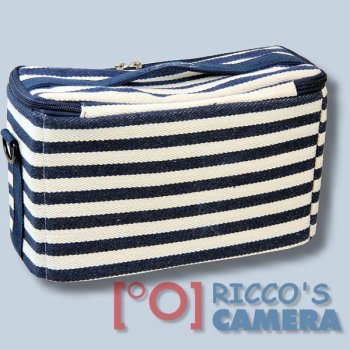 Preview: Kalahari SeaSide K-50 Fototasche in blau weiß maritime Kameratasche k50