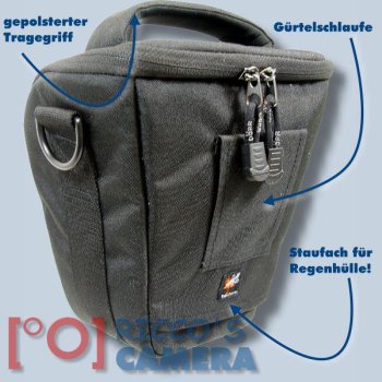 Preview: Dörr Halfter-Fototasche Classic L Colt-Tasche für Systemkameras oder DSLR-Kamera mit langem Zoom Kameratasche mit Regenschutzhül
