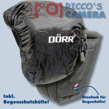 Preview: Dörr Halfter-Fototasche Classic L Colt-Tasche für Systemkameras oder DSLR-Kamera mit langem Zoom Kameratasche mit Regenschutzhül