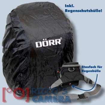 Preview: Dörr No-Limit Hüfttasche rot Fototasche für kompakte Digitalkamera Systemkamera Tasche mit Regenhülle und Bauchgurt hnlr