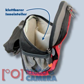 Preview: Dörr No-Limit Hüfttasche rot Fototasche für kompakte Digitalkamera Systemkamera Tasche mit Regenhülle und Bauchgurt hnlr
