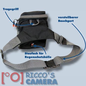 Preview: Dörr No-Limit Hüfttasche dunkelblau Fototasche für kompakte Digitalkamera Systemkamera Tasche mit Regenhülle und Bauchgurt hnlb