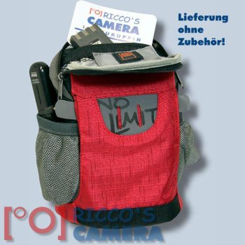 Hüfttasche für Canon EOS M100 M10 M3 M - Kameratasche mit Bauchgurt Fototasche mit Regenschutzhülle Tasche in rot hnlr