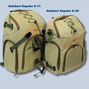 Fotorucksack Kalahari Kapako K-69 Rucksack canvas khaki für DSLR oder Systemkamera Ausrüstung