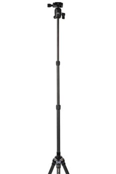 Reisestativ Carbon Slim Hopper mit Stativgewinde (1/4 und 3/8 Zoll) Inklusive Kugelkopf