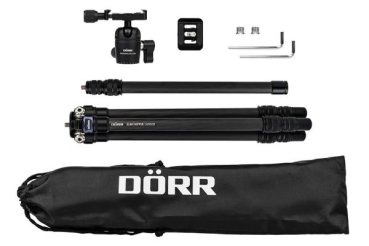 Reisestativ Carbon Slim Hopper mit Stativgewinde (1/4 und 3/8 Zoll) Inklusive Kugelkopf