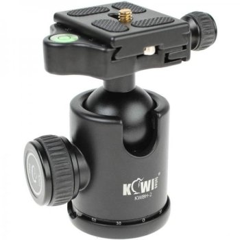 Kiwifotos Kugelkopf, Kugelneiger mit Friktionsknopf und Schnellwechselplatte (Arca-Swiss-kompatibel)