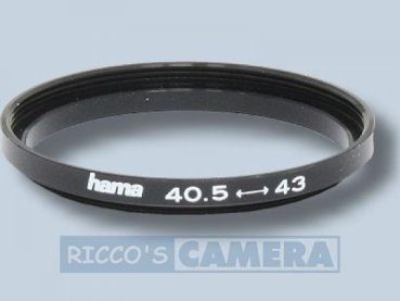 Filteradapter 40,5 - 43 mm ( Objektiv 40,5mm / Filter 43mm ) Step Up Ring Anschlussring Adapterring Hama 14143