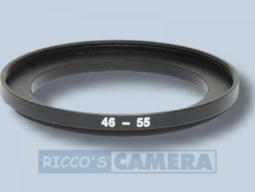 Filteradapter 46 - 55 mm ( Objektiv 46mm / Filter 55mm ) Step Up Ring Anschlussring Adapterring Hama 14655