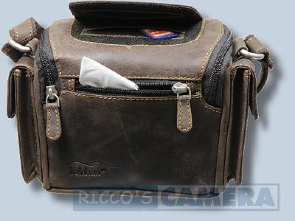 Kalahari KAAMA L-12 Robuste Fototasche Ledertasche für Kompakt- und Systemkameras aus braunem Büffelleder Büffelledertasche KL12