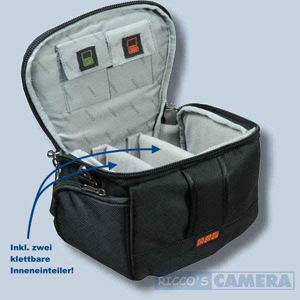 Dörr YUMA Systemtasche 1 schwarz/silber Kameratasche mit Regenschutzhülle Fototasche für Systemkameras Evilkameras Bridgekameras