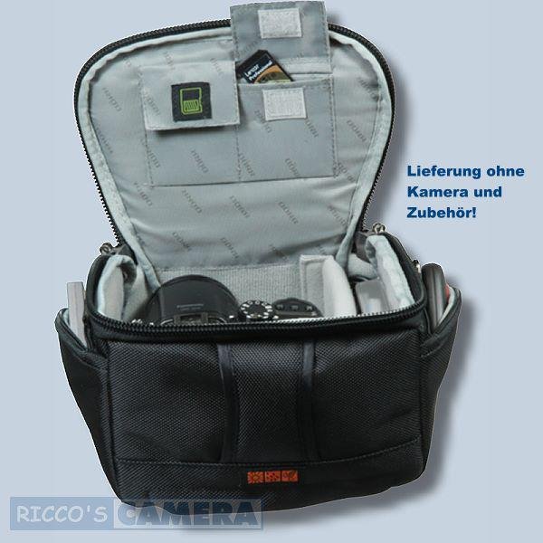 Dörr YUMA Systemtasche 1 schwarz/silber Kameratasche mit Regenschutzhülle Fototasche für Systemkameras Evilkameras Bridgekameras