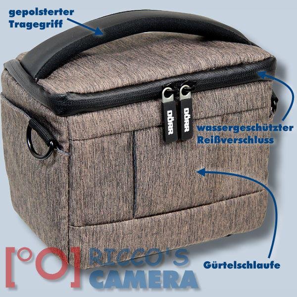 Dörr Fototasche Motion S in braun Kameratasche für Systemkameras, Bridgekameras und kleine DSLR Kameras Tasche Bag brown dmsbr