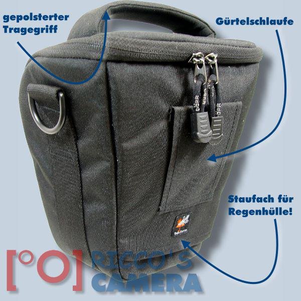 Dörr Halfter-Fototasche Classic L Colt-Tasche für Systemkameras oder DSLR-Kamera mit langem Zoom Kameratasche mit Regenschutzhül