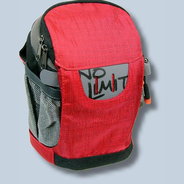 Dörr No-Limit Hüfttasche rot Fototasche für kompakte Digitalkamera Systemkamera Tasche mit Regenhülle und Bauchgurt hnlr