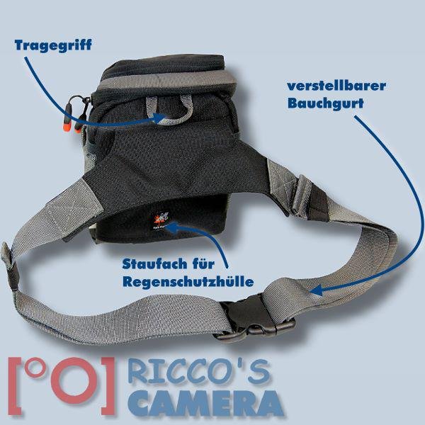 Dörr No-Limit Hüfttasche rot Fototasche für kompakte Digitalkamera Systemkamera Tasche mit Regenhülle und Bauchgurt hnlr