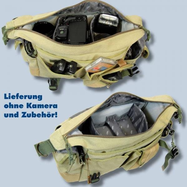 Kalahari Kapako K-32 Canvas khaki inkl. Regenschutz - wasserdichte Fototasche für die Spiegelreflexausrüstung K 32 khaki k32k