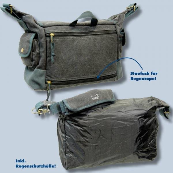 Kalahari Kapako K-32 Canvas schwarz inkl. Regenschutz - wasserdichte Fototasche für die Spiegelreflexausrüstung K 32 black k32b