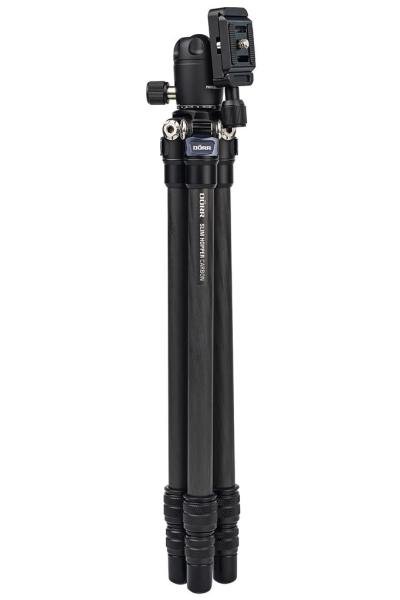 Reisestativ Carbon Slim Hopper mit Stativgewinde (1/4 und 3/8 Zoll) Inklusive Kugelkopf