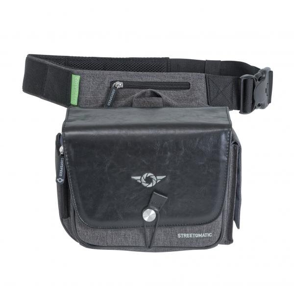 Cosyspeed Streetomatic MKII Kameratasche black/grey mit Hüftgürtel Fototasche für System- und DSLR-Kameras + Zoomobjektiv