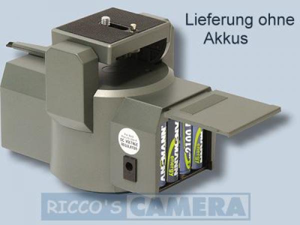 Stativkopf mit offenem Batteriefach