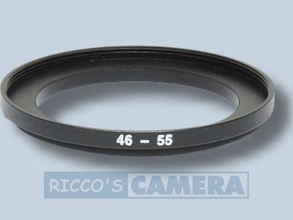 Filteradapter 46 - 55 mm ( Objektiv 46mm / Filter 55mm ) Step Up Ring Anschlussring Adapterring Hama 14655
